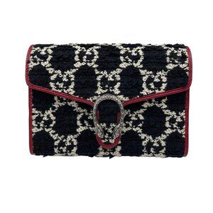 Gucci Tweed GG Monogram Small Dionysus Wallet on Chain